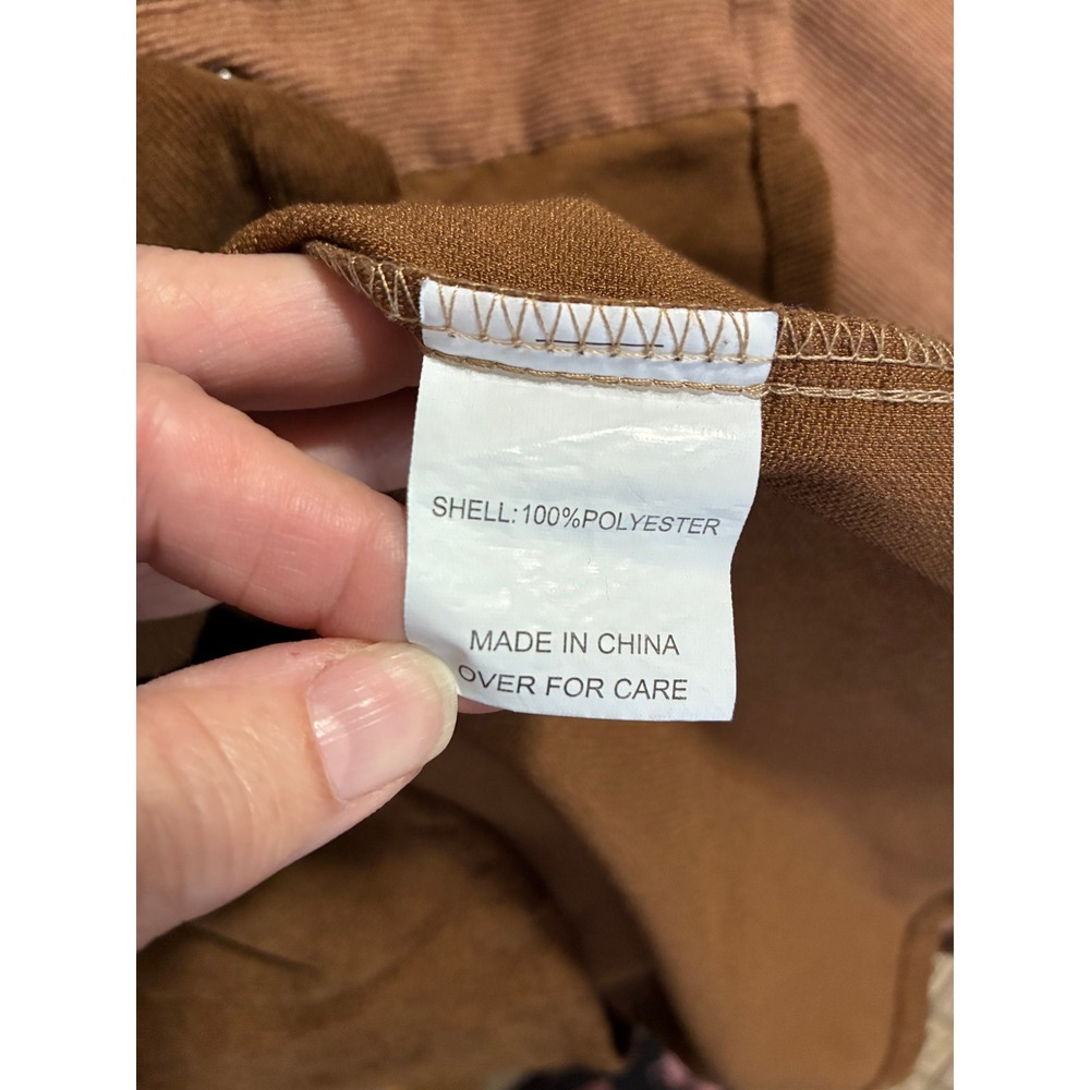 American Stitch Corduroy Patchwork Shirt In Brown - Size Medium (L14) - Picture 9 of 9